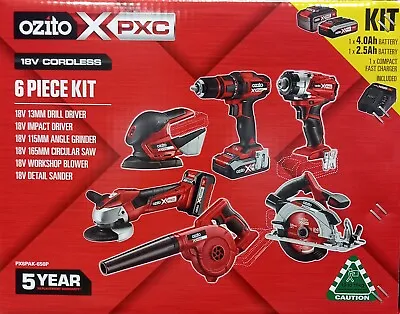 6 Piece Ozito 18v Power X Change Cordless Tool Combo Kit Fast Charger +batteries • $999