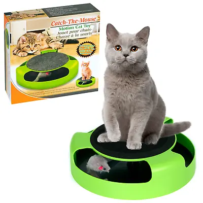 Cat Kitten Catch The Mouse Plush Moving Toy Scratching Claw Care Mat Play Toy • £5.95