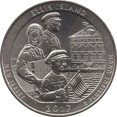 United States | 1/4 Dollar Coin | George Washington | Ellis Island | 2017 • $3.16