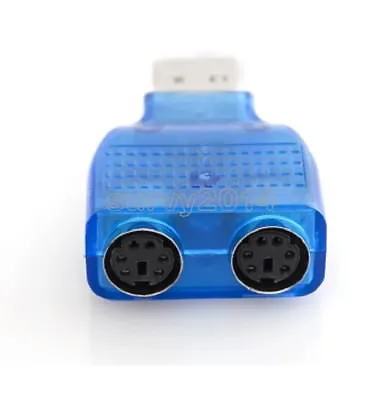 $0.99 • Buy For PS/2 Mouse Keyboard USB To Dual 2 PS2 PS/2 Converter Adapter Blue 1Pc New
