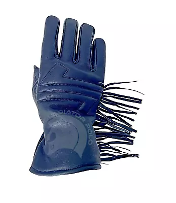 Motorcycle Gauntlet Touring Gloves LEATHER FRINGE Lined Cold Cool Weather 2XL • $15.30