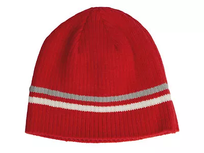 Warm Winter Knit Short Cuffless Ribbed Striped Skull Cap Beanie • $9.99