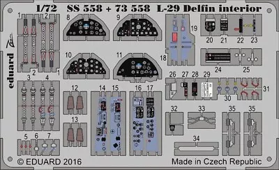 EDPSS558 - * Eduard P-etch (Zoom) 1:72 Aero L-29 Delfin Interior (AMK • £3.52