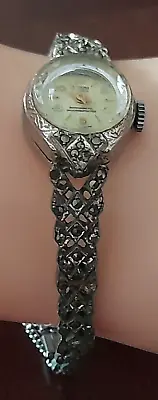 VINTAGE SORNA  ANTIMAGNETIC  WATCH MARCASITE  17 JEWEL Swiss Made #rr • $60