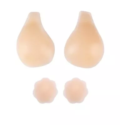 £5 • Buy  2 Pairs Silicone Gel Invisible Bra Self Adhesive Push Up Strapless Nipple 