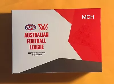 2024 Australian Football League AFL $1 Coloured Proof Two-Coin Set RAM • $118