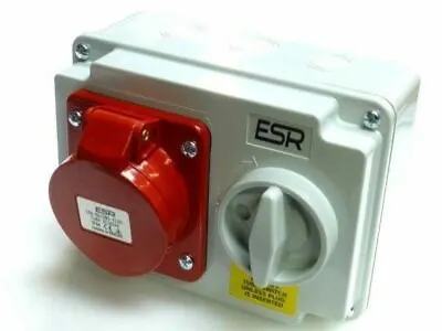 £35.78 • Buy Interlocked Switched Socket 3 Phase 16A 32A 4pin 5pin 415v Red Wall Mounted IP44
