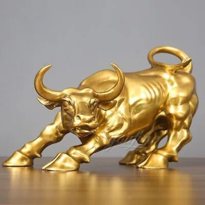 Wall Street Bronze Bull Statue Wall Street Charging Bull Sculpture Home Decor • $187.85