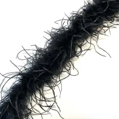 £1.96 • Buy Ostrich & Marabou Feather Boa Trim Per 10cm - Black