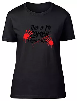 This Is My Zombie Killing Tshirt Fitted Womens Ladies T Shirt • £8.99