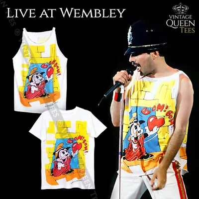Freddie Mercury Queen T-shirt Tanktop Live At Wembley 86 Betty Boop Magic Tour • £82.80