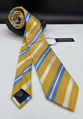 CHARLES TYRWHITT Men's 100% Silk Tie ~ Yellow ~ Striped Pattern ~ Designer! • $34.99