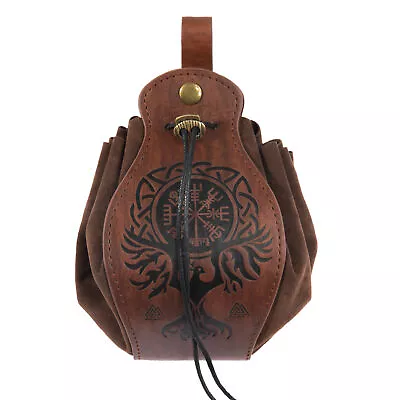 Medieval Vintage Waist Bag Hanging Belt Coin Purse Faux Leather Cosplay • $13.51