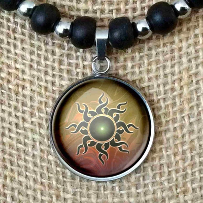 $15 • Buy Tribal Buddha Chakra Sacred Geometry Pendant Leather Necklace Men's Women's 3