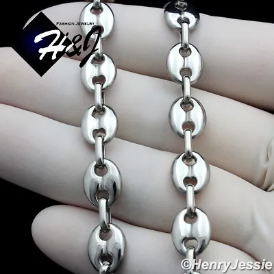 18 -40 MEN Stainless Steel 8mm Silver Puffed Mariner Link Chain Necklace*N164 • $19.99