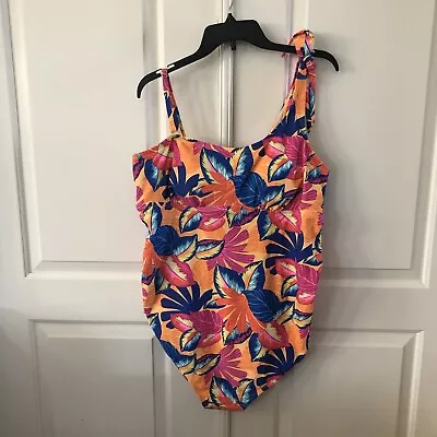 Isabel Maternity Size 2XL Multi Tie Shoulder One Piece Maternity Swimsuit New • $11.98