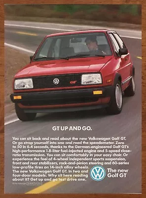 1986 Volkswagen Golf GT Vintage Print Ad/Poster 80s Car Man Cave Bar Art Décor  • $14.99