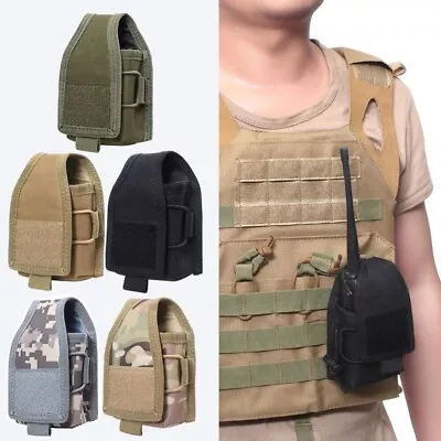 Tactical MOLLE Radio Pouch Interphone Holder Case Military Walkie Talkie Holster • $6.99