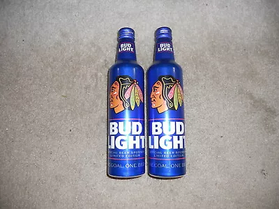 $17.99 • Buy 2019-20 Chicago Blackhawks Bud Light Aluminum Bottle Limited Edition BO Set Of 2