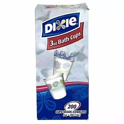 Dixie Disposable Paper Bath Cups Seashell Design 3 Oz Open Box 147 Count • $20.99