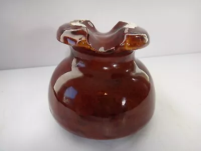 Vintage Brown Porcelain Ceramic Telephone Insulator 4 X 5.5  • $24.95