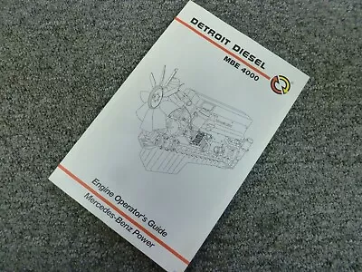 2008 Detroit Diesel Mercedes Benz MBE 4000 Engine Operator Maintenance Manual • $44.94