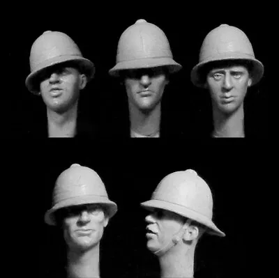 Hornet 1/35 5x Heads With WWI - WWII British Tropical/Ceremonial Helmets • $16.50