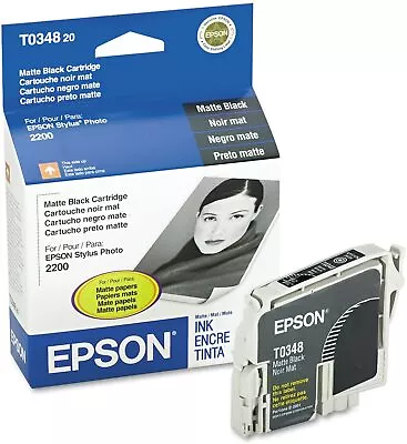 GENUINE Epson 34 T0348 Matte Black Ink Cartridge For Stylus Photo 2200 Printer • $8.99