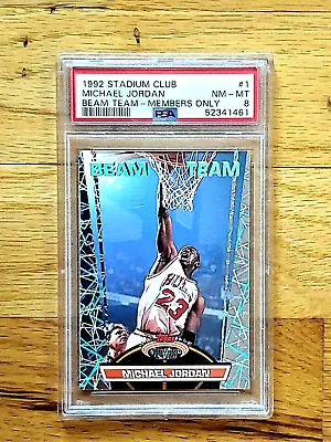 Nba 1992 Topps Stadium Club Members Only Bulls Michael Jordan Beam Team Psa 8 • $425.99