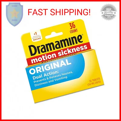 Dramamine Original Motion Sickness Relief 36 Count • $16.30