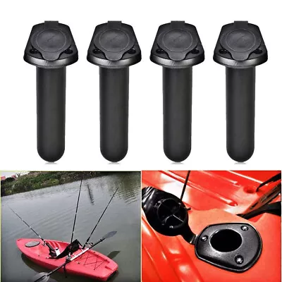 4PCS Flush Mount Fishing Boat Rod Holder Bracket With Cap Cover For Kayak Pole • £15.72