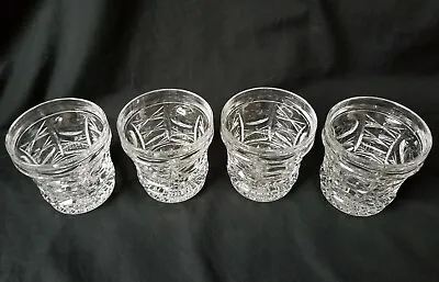 Old Fashioned Whiskey Glasses Thumbprint Crosshatch 6 Panel Star Base Vintage • $34.95