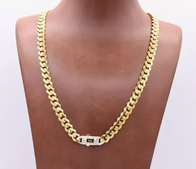 7.5mm Miami Cuban Link Monaco Chain Necklace Box Lock Real 10K Yellow Gold • $1906.28