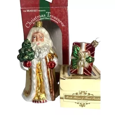 Vintage Glass Brass Key Santa And Gift Christmas Treasure • $16.10