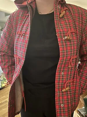 Vintage 1950s INSULAIR WARMSTER Large Mens Red Plaid  Jacket Coat US Rubber WJ • $85