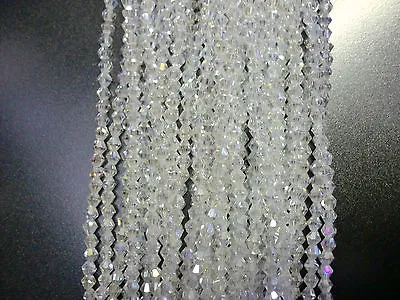 90 - 120pcs X 4mm Beautiful Glass Crystal Bicone Beads 44 Colours BUY 2 GET 1 • £2.99