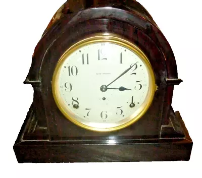 Seth Thomas Mahogany Antique Mantel Clock Original Movement Chime & Key • $158.07