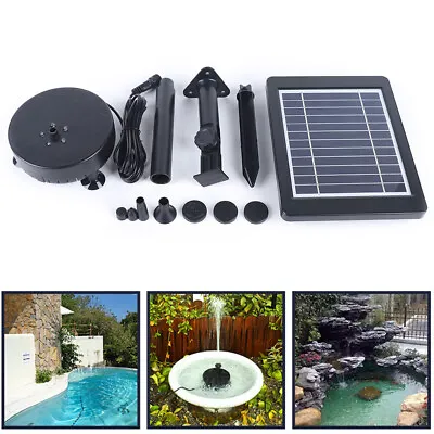 160L/H Solar Panel Powered Water Feature Pump Garden Pool Pond Aquarium Fountain • £12.35