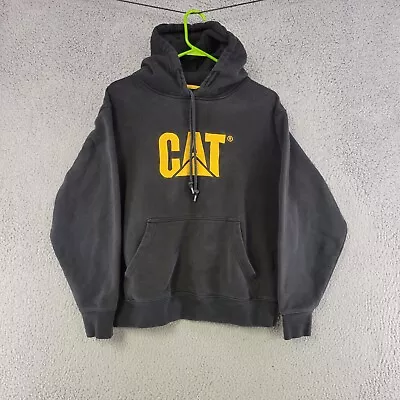 CAT Caterpillar Hoodie Mens M Medium Black Pullover Sweater Pocket Workwear • $16.77