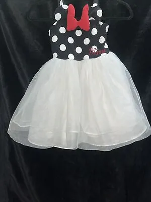 Disney Minnie Mouse Girls Size 6 Dress Tulle Skirt Puffed Bow Sleeveless Puffy • $16.99