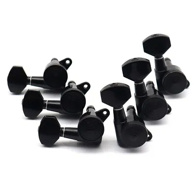 6-In-Line JIN-HO JN-07 SP Black For Right Hand Guitar Locking Tuning Key Pegs • $67.43