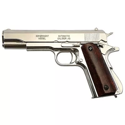 Denix 1911 A1 Nonfiring Replica Prop Gun Nickel Finish - New • $89.99