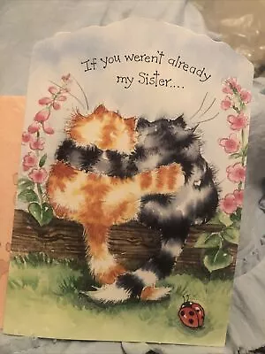 Sister Birthday Card Magnificats Margaret Sherry Collection Cats Hugging Kitty’s • $3.99