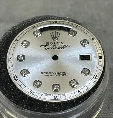 Rolex Mens NonQuick President Custom Silver Diamond Dial White Settings 1803 • $700