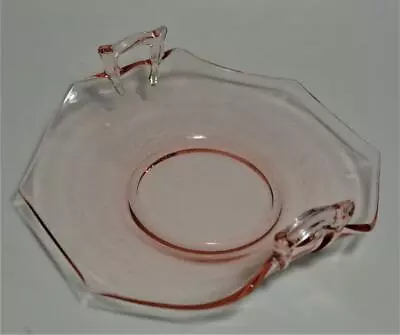 Vintage Pink Mt PLEASANT Depression Glass 6 1/2  Bon Bon Dish W Rolled Handles • $29.99