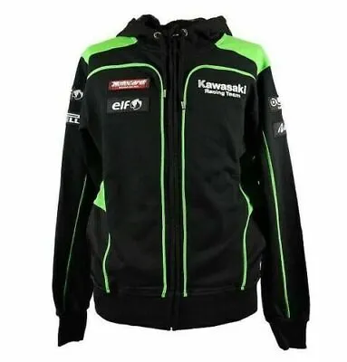 Sweatshirts Motorcycle Kawasaki Motocard Team Zip Up Men's Hoodie Fleece Top • £33.47