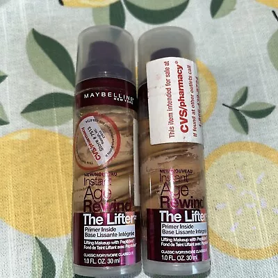 2x MAYBELLINE AGE REWIND THE LIFTER PRIMER BASE W/ LIFTING FOUNDATION CLASS IVOR • $14.99