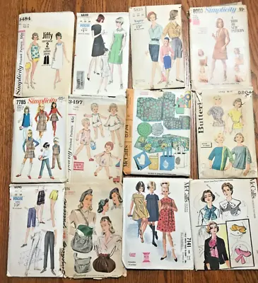 $8.99 • Buy Very Vintage Sewing Patterns, 1960s, Retro Fashion, Shorts, Hats, Kids, MORE