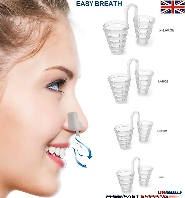 Anti Snoring Nasal Dilator Stop Snore Nose Clip Easy Sleep Breathe Silicone Aid • £1.95