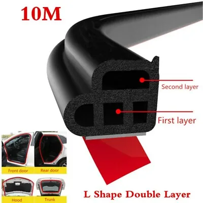10M 2 Layer Seal Strip Car Door Trunk Weather Strip-Edge Moulding Parts New • $33.70